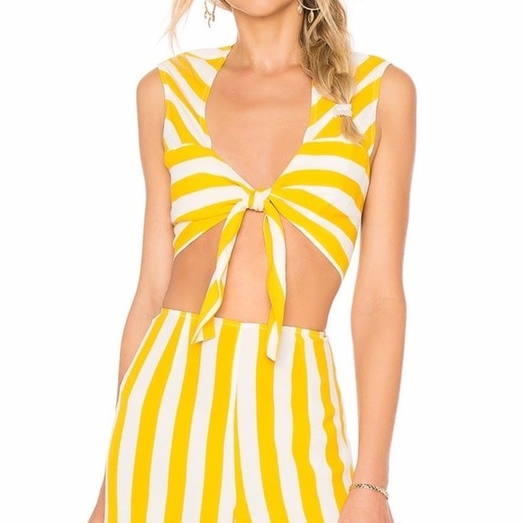 Beach Riot Charlotte Dress & Celeste Pant Yellow Stripe size Small Medium - Picture 5 of 16